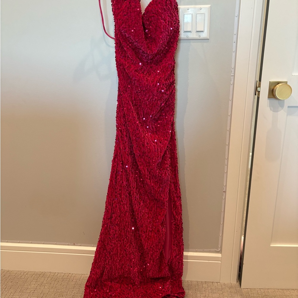 Hot pink prom dress- size 10